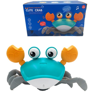 خرچنگ موزیکال شارژی سنسوردار آبی electric induction cute crab blue -اسباب بازی